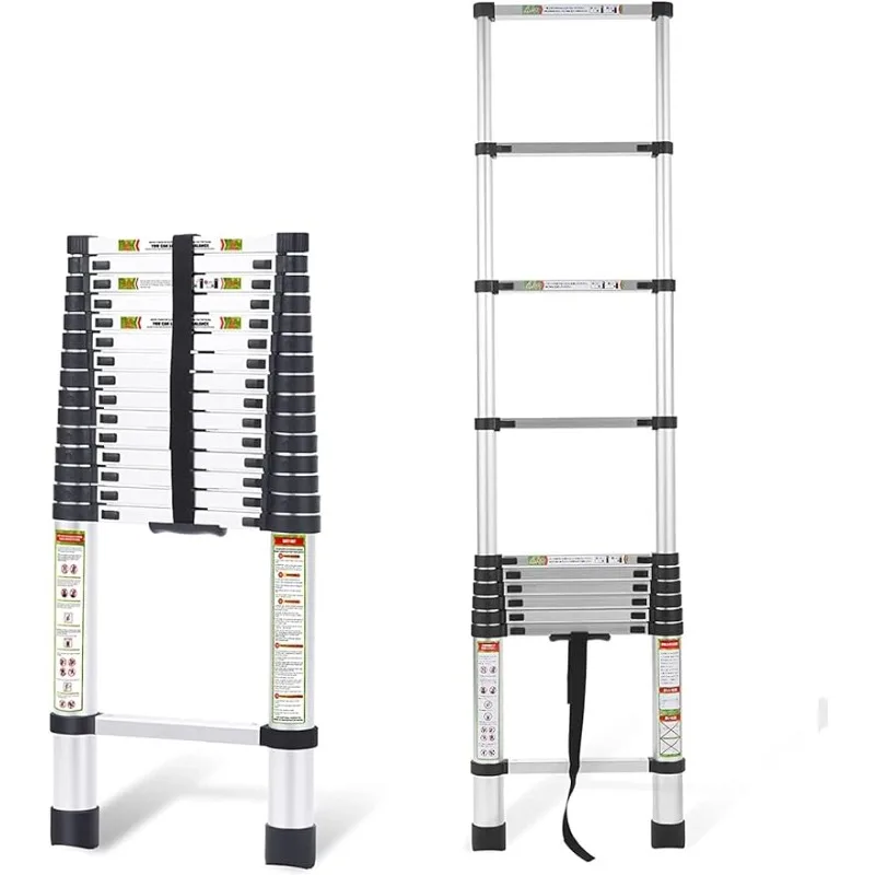 

Telescopic Ladder, 20.3FT Aluminum Telescoping Ladder 330 LBS Capacity Lightweight Extension Outdoor
