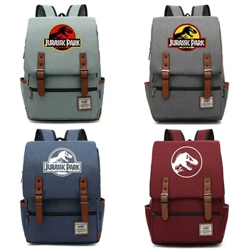 B3303 Fashion Dinosaur Jurassic Park World Buckle Children School bag Teenagers Student Schoolbags Women Bagpack Men Backpack 1