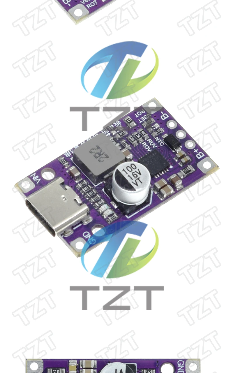 Tzt Typ-C USB 2/3s BMS 15W 8,4 V 12,6 V 1,5 A Lithium-Batterie-Lade-Boost-Modul mit ausgewogener Unterstützung Schnell ladung – Detail 10