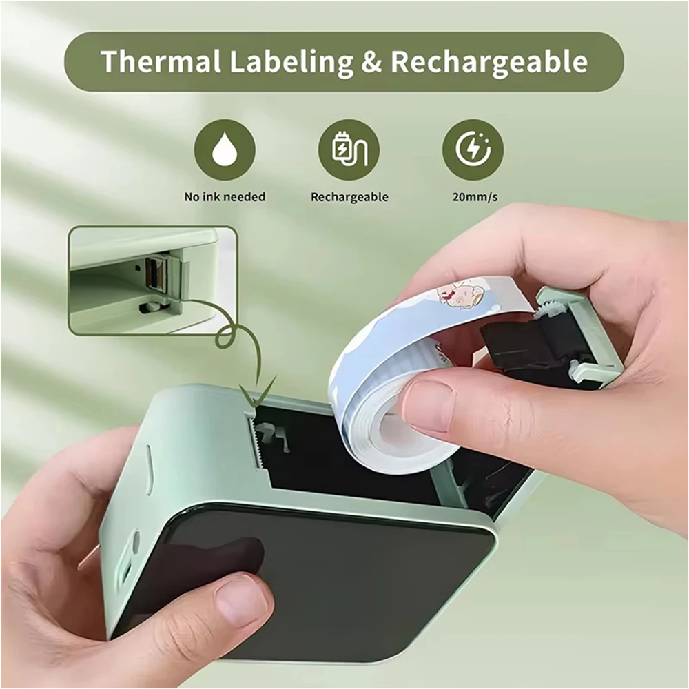 Marklife P15 열전사 휴대용 프린터 D11 D110 D101과 유사한 무선 블루투스 접착 스티커 라벨링 기계(잉크 없음)