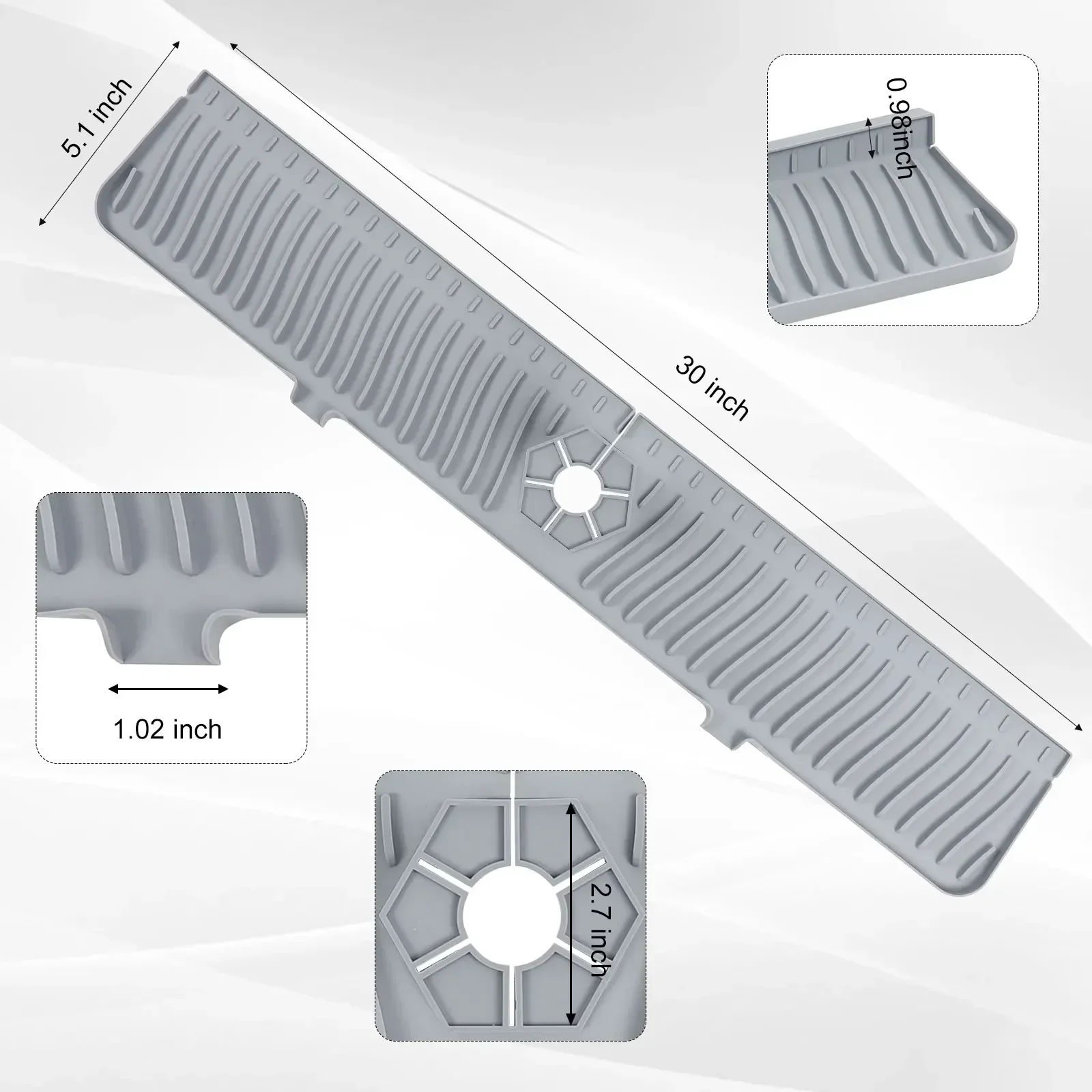

Силиконовый Лоток для смесителя, для ванной комнаты, 30 дюймов