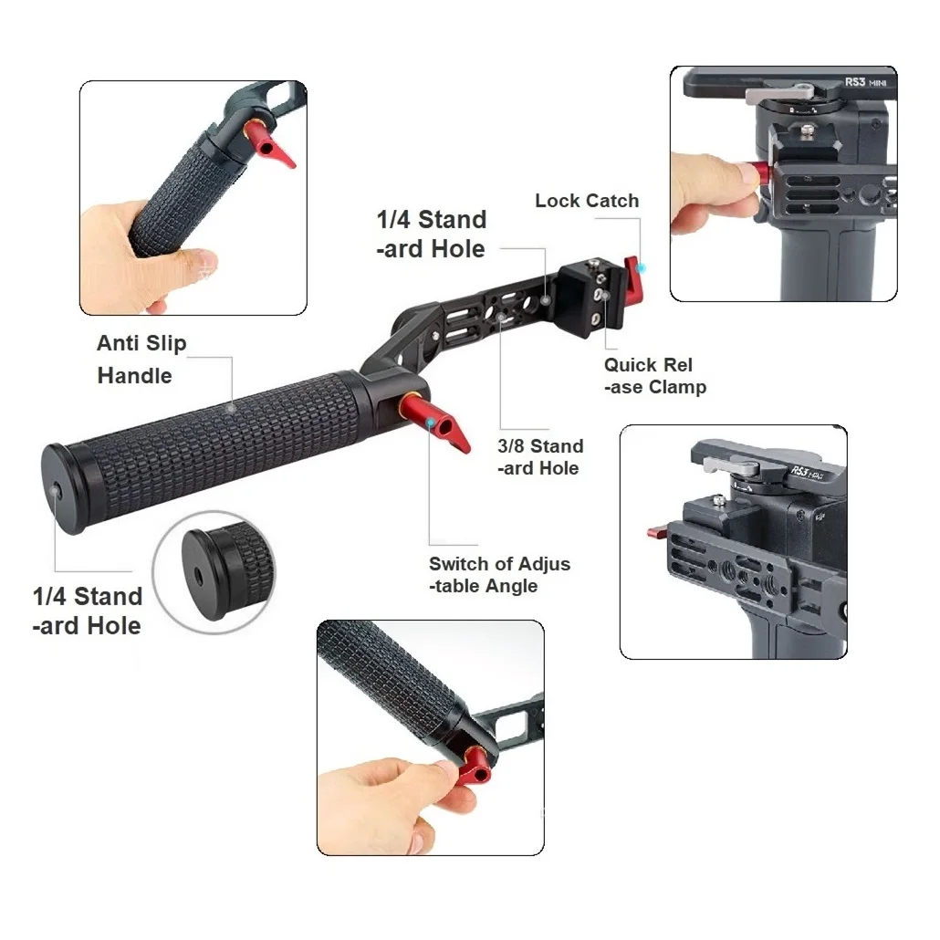 Poignée 360° Réglable pour DJI Stabilisateur - Support Nato
