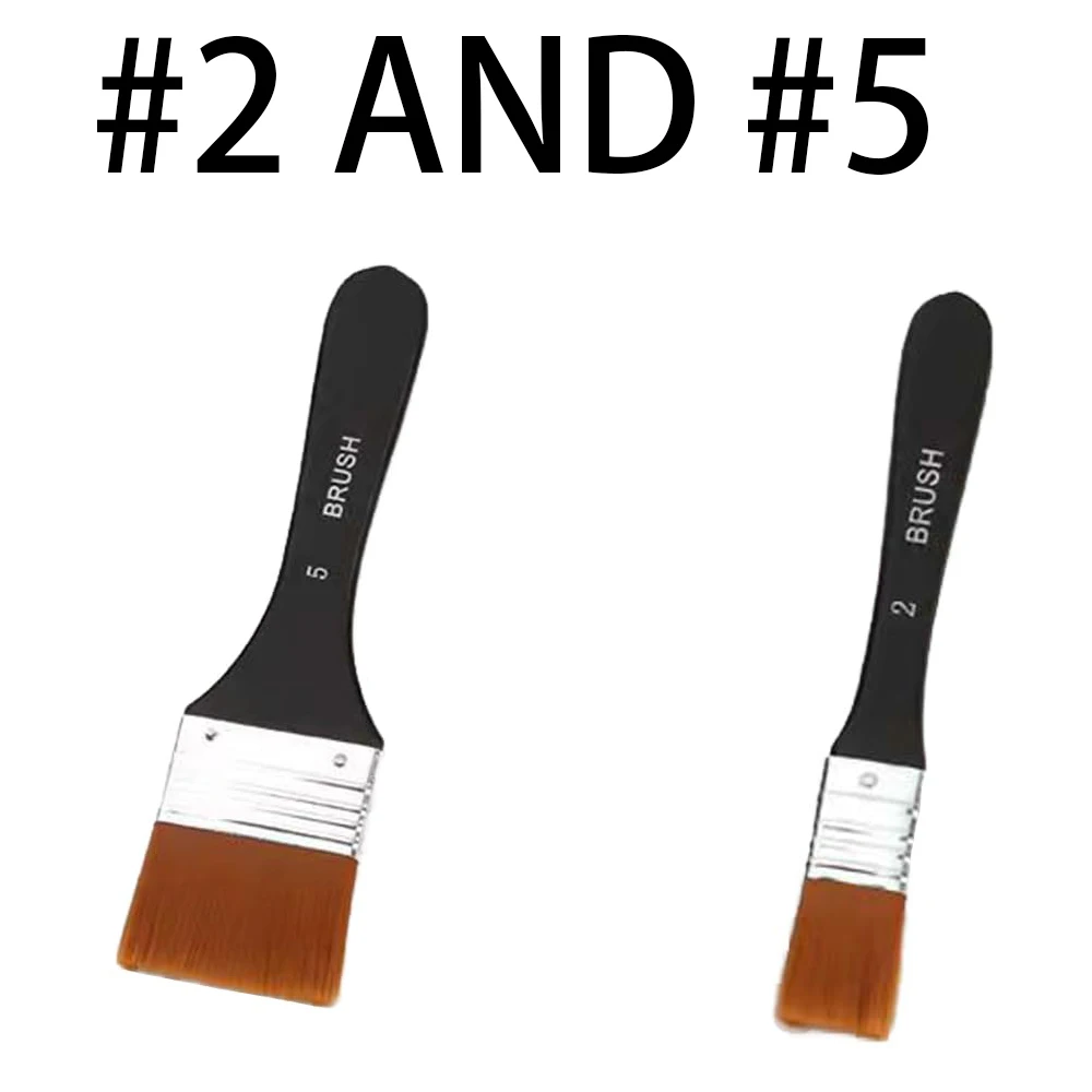 

2pcs Flat Large Paint Brushes for Painting, Assorted Sized Nylon Hair Soft Artist Painting Varnish Brush for Applying Gesso, Oil