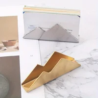 2Pcs/Set Gold&Silver Hill Business Card Holder Creative Storage Box Stainless Steel Business Card Holder Table Card Box 1