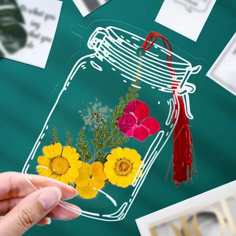 Diy Transparent Dried Flower Bookmarks Students Handmade Stationery 20-100pcs