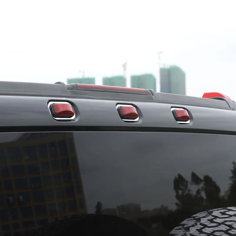 

For 2003-2009 Hummer H2 stainless steel silver car styling tailgate roof brake light decorative frame car decoration accessories
