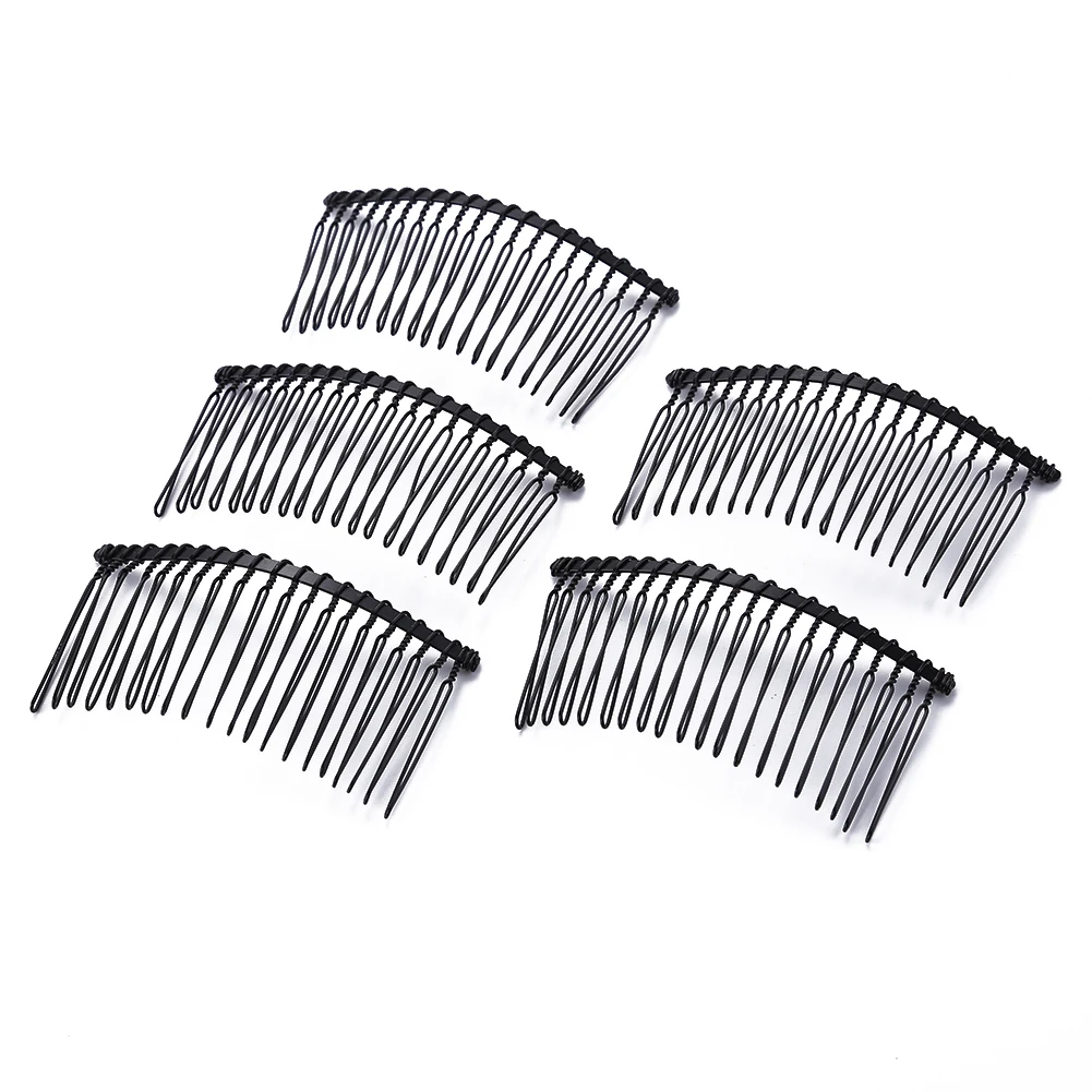 5pcs 포크 빗 클립 고급 헤어핀 웨딩 장식 신부 헤어 빗 금속 헤어 고정 빗 헤드웨어
