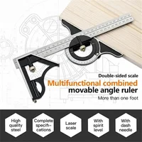 300mm Square Right Angle Ruler Protractor Movable Square Woodworking Angle Ruler Measuring Tools Multi Combination Set 2