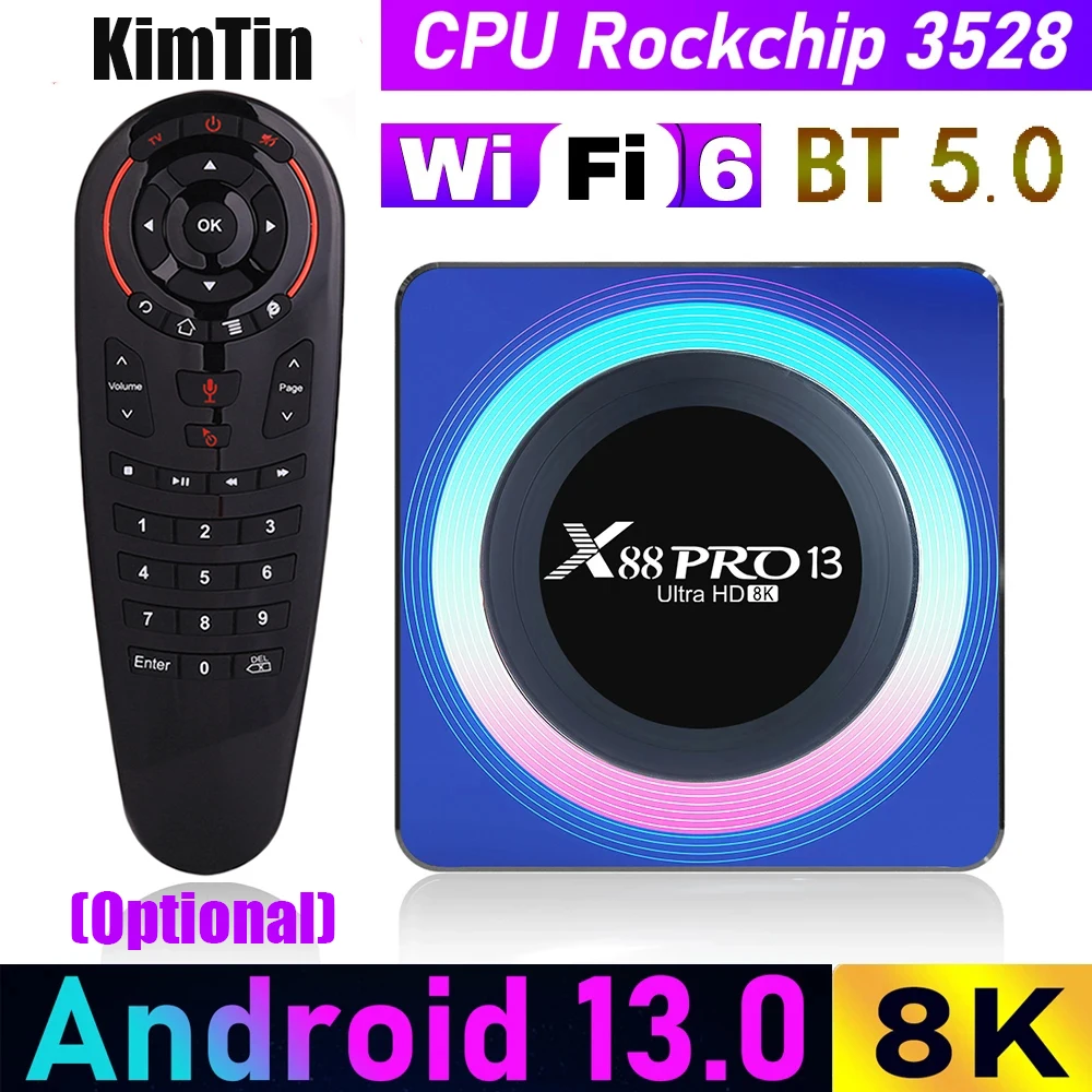 Nuovo Smart Tv Box X88 Pro 13B Android 13 8K Tv Box 4G 64G Rk3528 Wifi6 Dual Wifi Tv Box 2023 Pk Android 12 6K Set Top Box