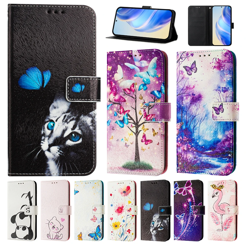 Animal-Themed Leather Wallet Phone Case Cover