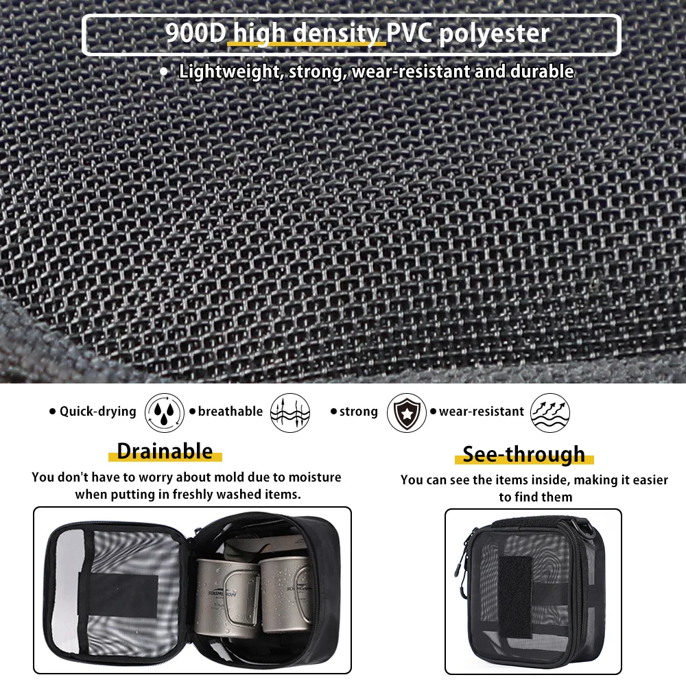 Outdoor Camping Storage Bag Deerest Breathable Multifunctional Picnic Tableware Medical Drain Mesh storage bag camping storage bag camping cookware bag