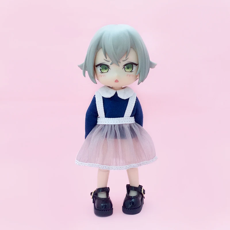 Ob11 Doll Long Sleeved Collar T-Shirt Top Clothes Doll Suspender Skirt  Doll For Molly Gsc Ymy P9 P10 Body Uf Nendoroids Dolls 2