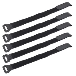 5-Pack Bicycle Handlebar Strap Holder - Universal Nylon Tie for Flashlight & Accessories (20X300mm black)
