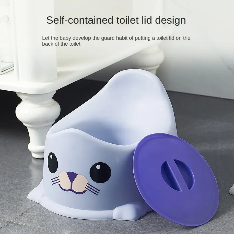 Vasino portatile per bambini Sedia da addestramento per toilette per bambini carina taglie forti con copertura portaoggetti staccabile Toilette per bambini facile da pulire