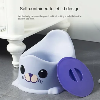 Vasino portatile per bambini Sedia da addestramento per toilette per bambini carina taglie forti con copertura portaoggetti staccabile Toilette per bambini facile da pulire