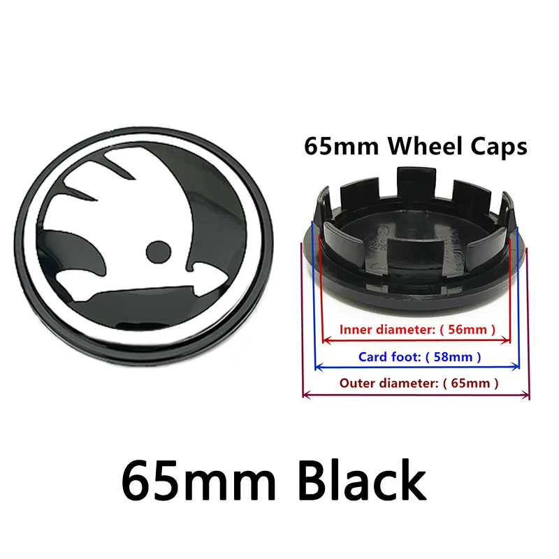 4pcs Wheel Hub Center Cap Rim Caps Cover Logo Badge Emblem Auto Styling Accessories for Skoda Car wheel hub cover car emblem car emblem cover car logo car logo cover wheel center caps