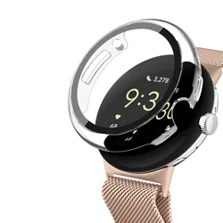 Elegante PC-Glasabdeckung für die Pixel Watch 2 - Bildschirmprotektor und Bumper-Schalenzubehör