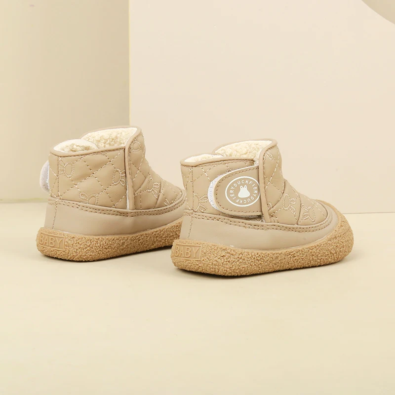 Baby Boys Girls Cartoon Rabbit Padded Winter Warm Boots Rubber Soles Non-slip Indoor Outdoor Walking Shoes 4