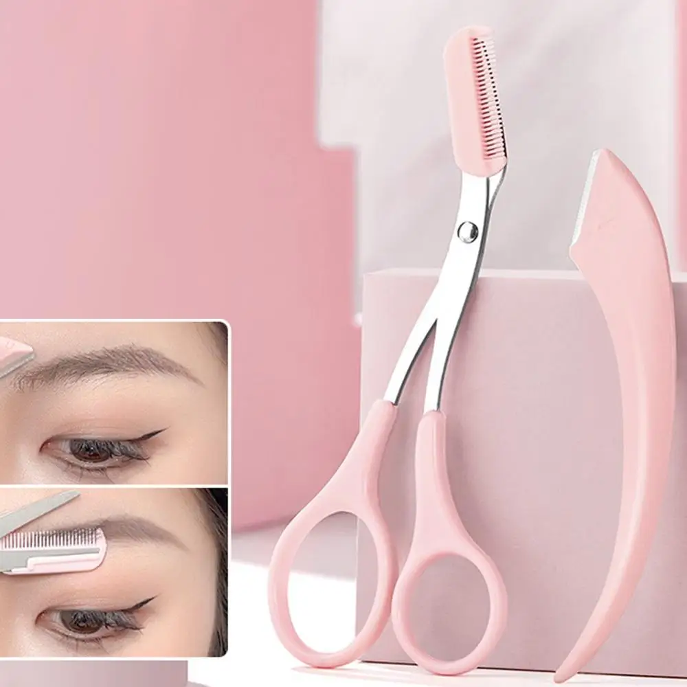 Professional 2Pcs Moon Shape Eyebrow Shaving Women's Macro Belt Protective Safety for Beginner Eyebrow Trimming Makeup Tools 5