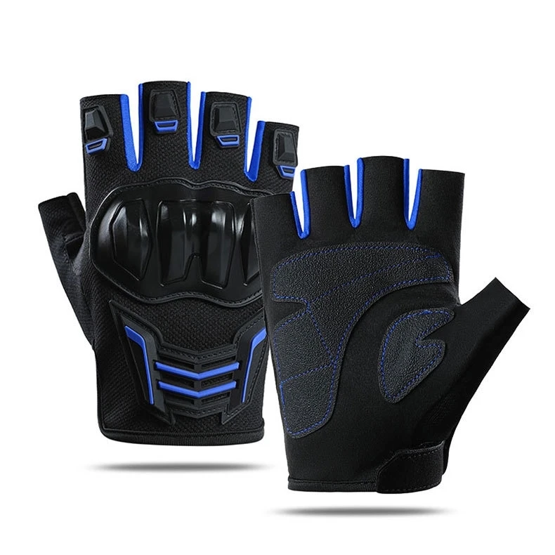 Motorcycle Gloves Men's Women Motorbike Riding Gloves Protective Gear Summer Half Finger Guantes Moto Black Protective Gear