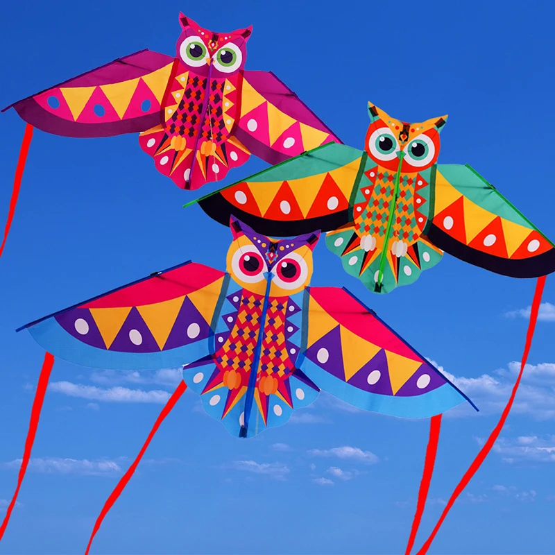 1Set Funny Children's Cartoon Animal Kite Owl Kite Children Kite Flying Toy Outdoor Toys Kites Toys Colorful Long Tail Kite New 2