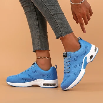أحذية رياضية غير رسمية للنساء بمنصة شبكية ، أحذية رياضية غير رسمية ، مانعة للانزلاق ، تنس خفيف الوزن ، المشي لمسافات طويلة مسامية ، الركض ، الاتجاه ،