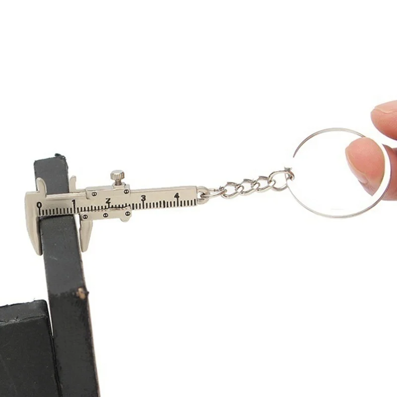 Car Key Mini Vernier Caliper Portable 0-40mm keychain Measuring Gauging Tools Car Turbo key Chain Ring Ruler Caliper keychain climbing hook metal keychain mini wrench keychain motorcycle keychain