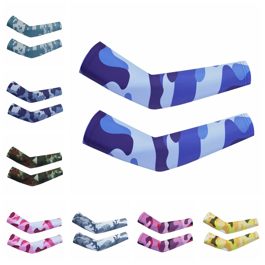 

1 pair Breathable UV Protection Running Arm Sleeves Basketball Elbow Pad Fitness Armguards Sports Quick Dry Cycling Arm Warmers