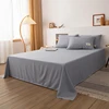 Washed Cotton Flat Bed Sheet Solid Bed Cover Single Double Queen King Size Bedsheet Linens Soft Bedspread (Pillowcase Can Order) 4