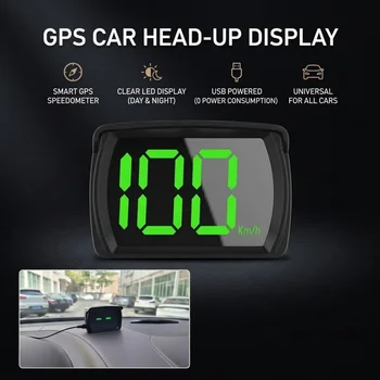 Tachimetro Digitale con Display Head-Up sul Parabrezza, Lettore KM/H MPH, Computer di Bordo Plug-and-Play per Auto, Camion e Camper