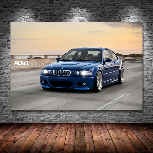 Supercar Poster Blue B M W M3 E46 Classic Drift Car Wall Art Canvas Print  Paintings For Home Living Room Decor - Painting & Calligraphy - AliExpress