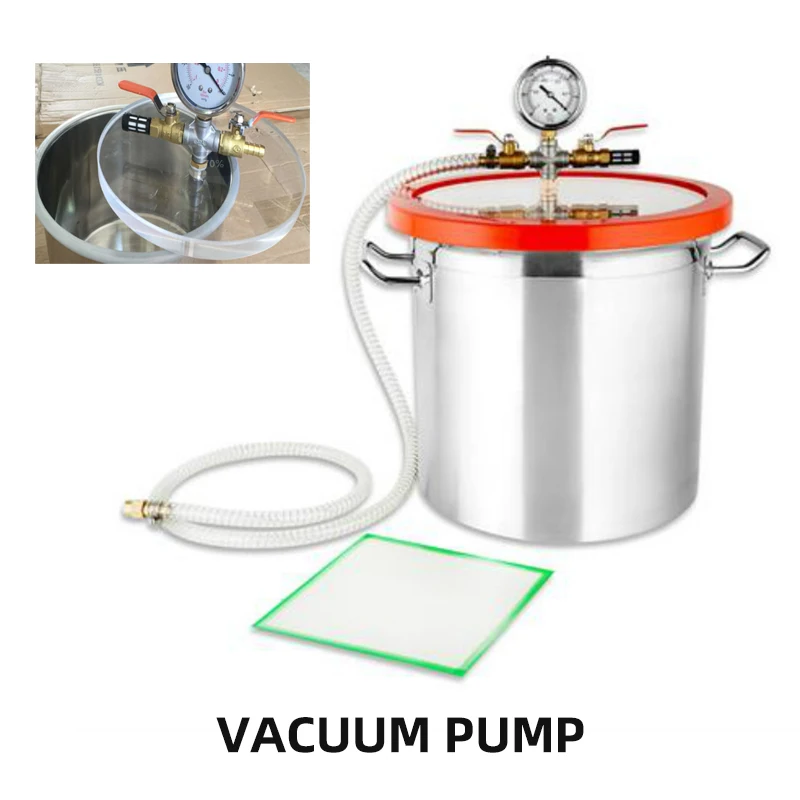 

220V 2L Resin Pumping Box Defoaming Barrel Plexiglass Box Stainless Steel Vacuum Degassing Chamber Vacuum Buckets