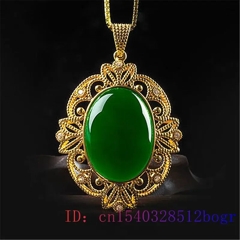 

Jade Water drop Pendant 925 Silver Amulet Charm Agate Fashion Gemstone Jewelry Chalcedony Necklace Natural Gifts Women Chinese