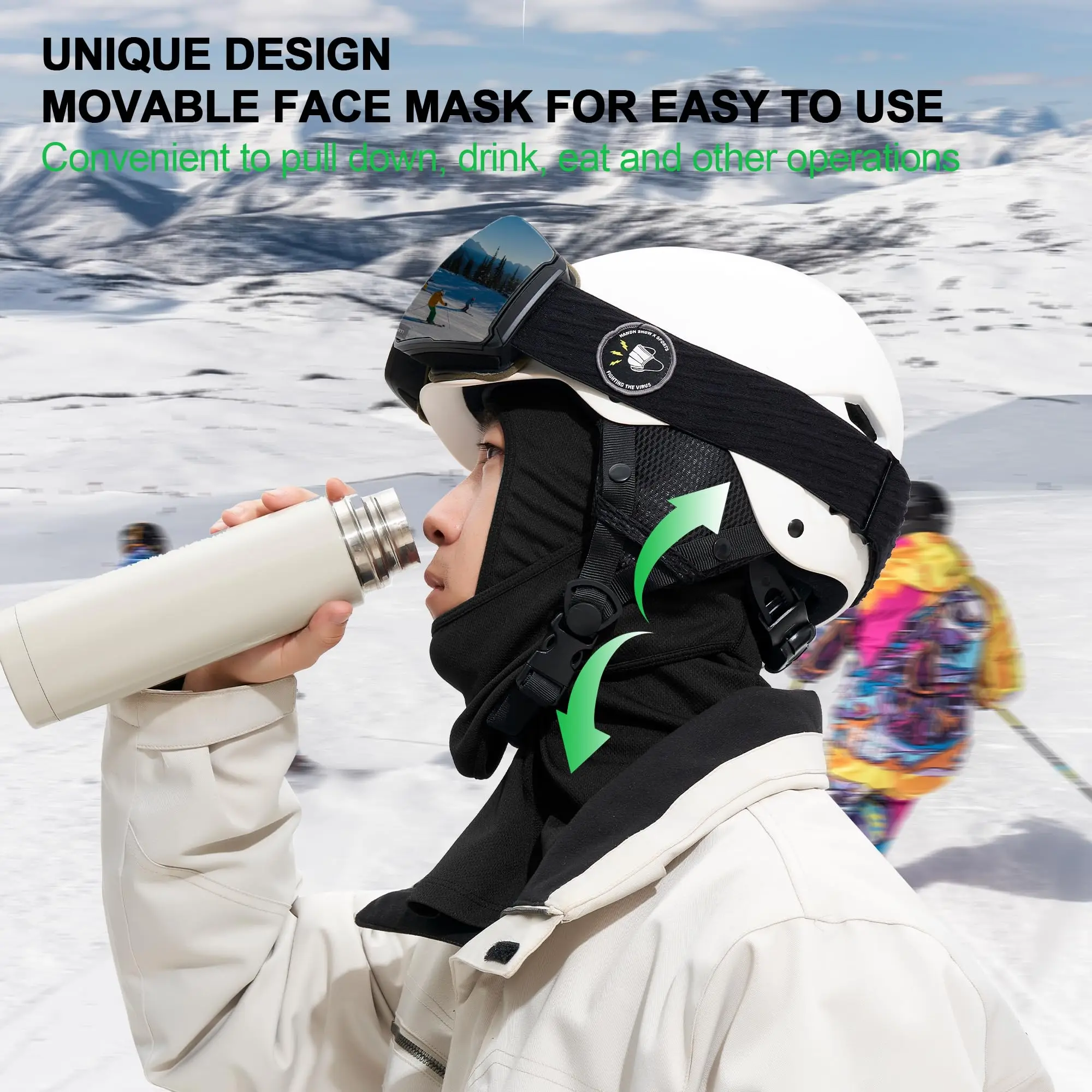 قناع بالاكلافا للتزلج، غطاء كامل للوجه للرجال والن...