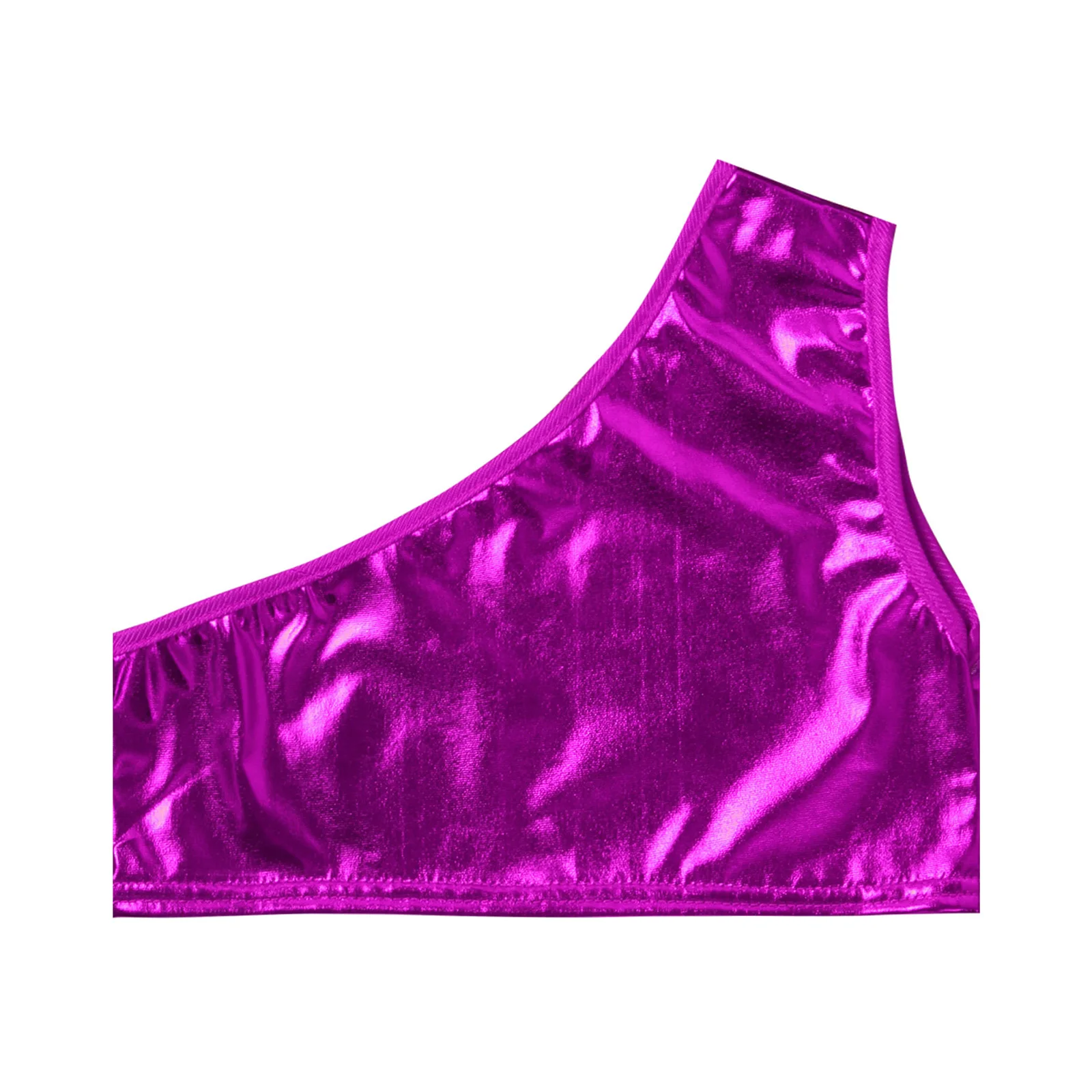 Kids Girls And Boys Jazz Dance Costumes Ballet Dancewear Sleeveless Shiny Metallic Vest Crop Top Performance Tops Dance Clothing