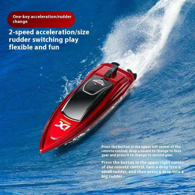 Mini RC Boat 5km/h Radio Remote Controlled High Speed Ship with LED Light Palm Boat Summer Water Toy Pool Toys Models Gifts 3