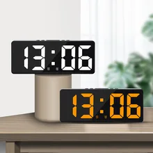 Digitale Wekker Voice Control Teperature Snooze Night Modus Desktop Tafel Klok 12/24H Anti-Storen Functie Neer led Klokken Horloge