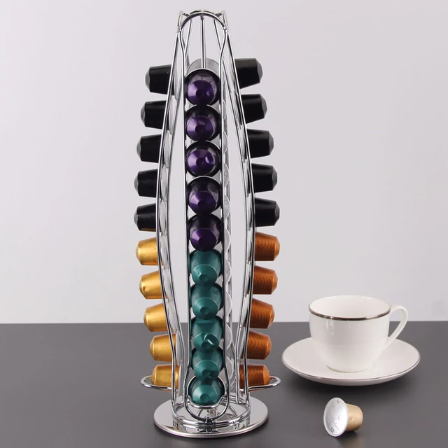Soporte giratorio para cápsulas de café Nespresso Vertuo line, estante de  exhibición, torre de almacenamiento para 20 tazas - AliExpress