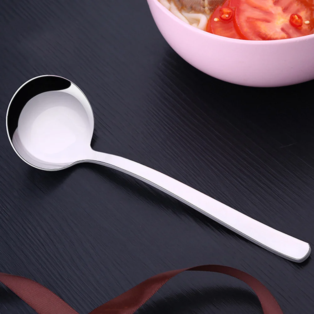 Spoon Stainless Steel Spoons Long Handle Fruit Knife Soup Scoop Noodle for Serving Food