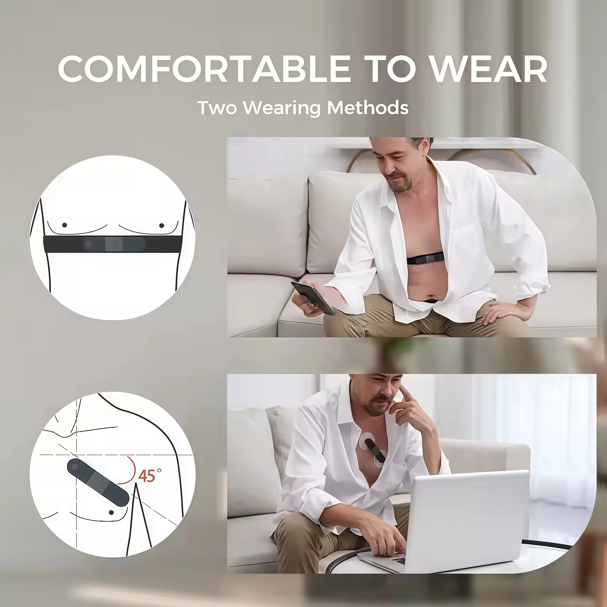Bluetooth ECG monitor 24-hour real-time monitoring AI analysis dynamic ECG recorder wearable heart rate monitor OLED display