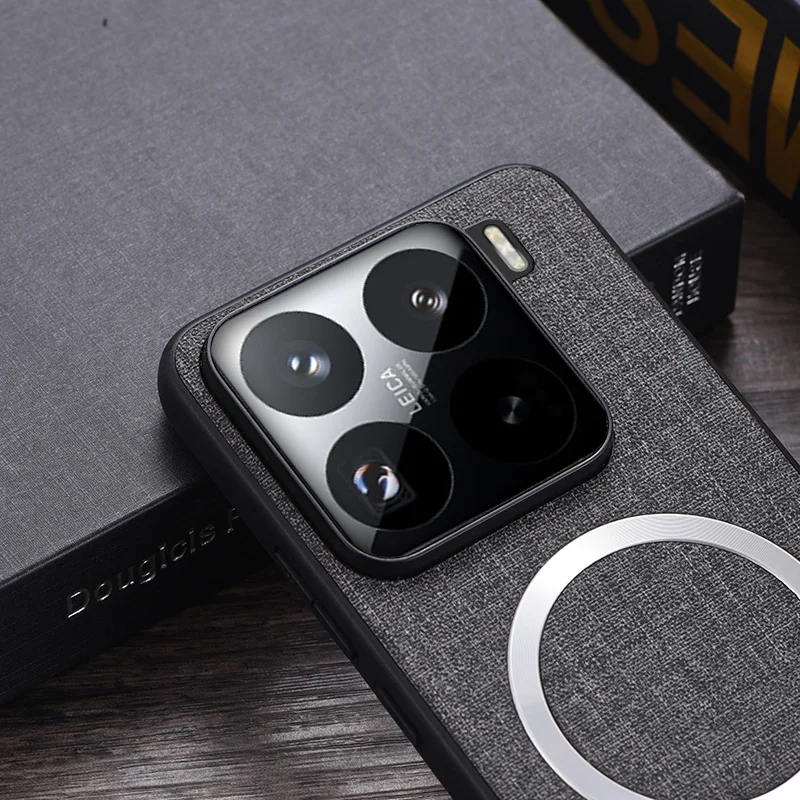 Magnetic TPU + PC Anti-Slip Ultra Thin Woven Textile Pattern Phone Case