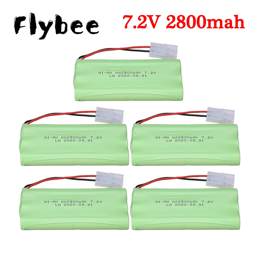 

5 шт. 7,2 в 2800 мАч Ni-MH перезаряжаемая батарея для радиоуправляемых автомобилей, грузовиков, лодок, танков, запчасти Nimh AA 7,2 в 1400 мАч, аккумулятор с разъемом Tamiya
