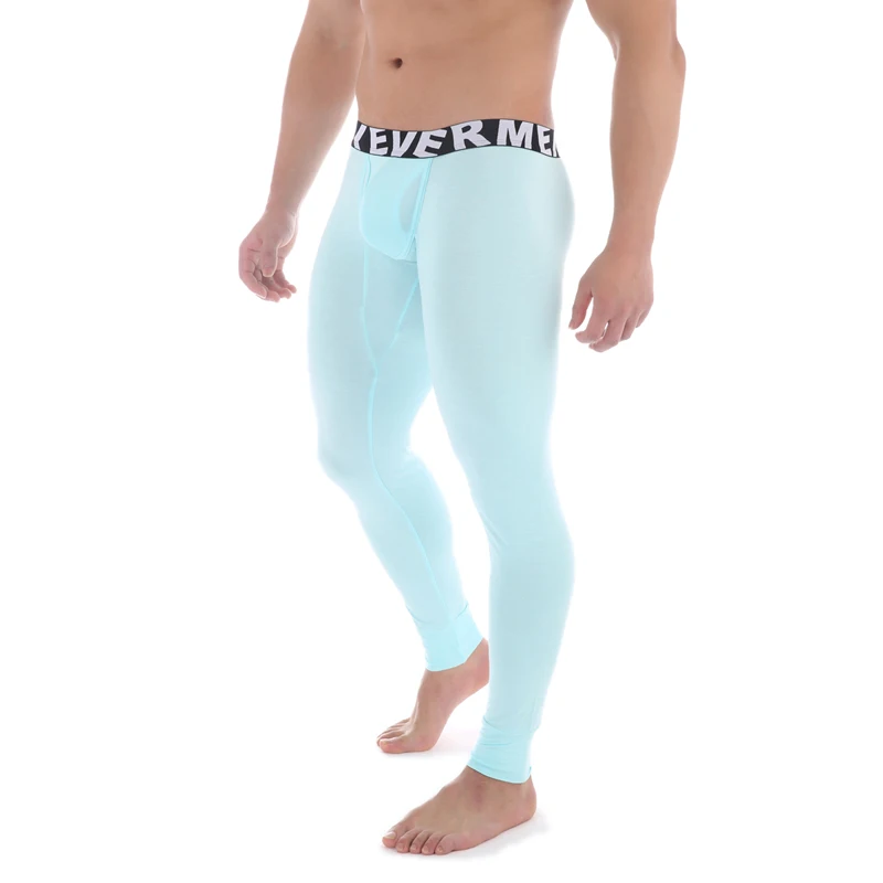 Herren Sexy Modal Seitlich Offene Herbst-Hose Thermounterwäsche Lange Unterhose Tiefsitzende Heimhose Enge Leggings – Detail 10