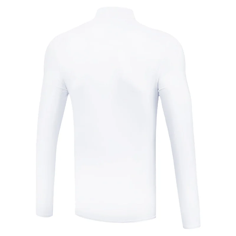 Mens Golf Shirt Winter Thremal Underwear T-shirt for Men Warmth Elastic Long-Sleeved T-Shirt Solid Color Golf Clothing Thin Velvet Heating Fiber