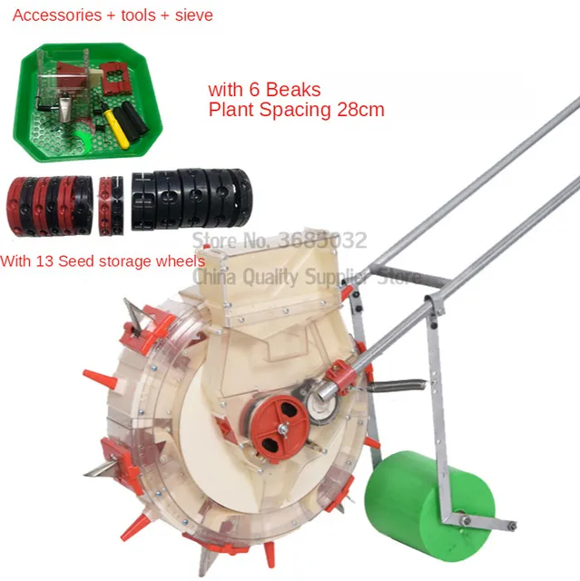 Manualseeder Vetőmag Ültetvényes Gép 6 Csőr Kézi Vetőgép/ Egy Nyílás Kiegészítőkkel - Image 4
