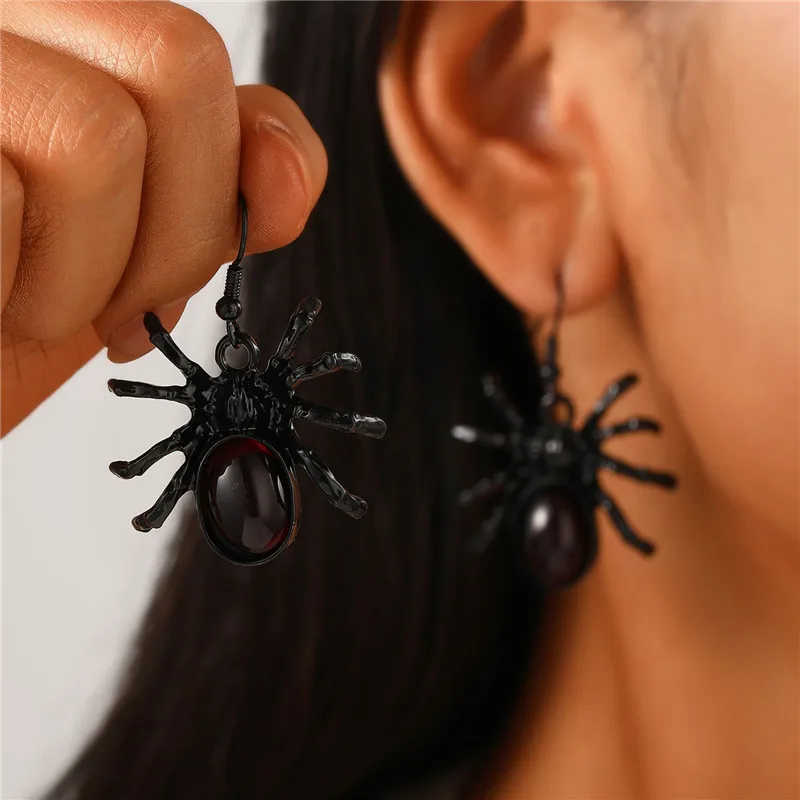 Halloween Bat & Spider Web Earrings – Dangle Earrings For Women, Gothic Vampire Accessories