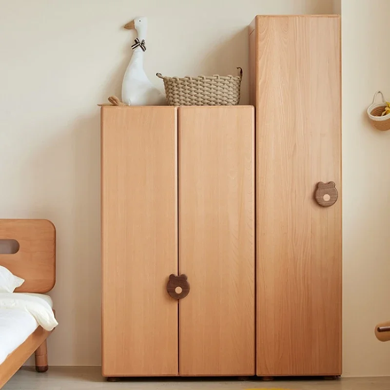 *S Customize Solid Wood Furniture Multiple combinations Kids Clothes Hanger Cabinet Child'S 2 or 3 Doors 2 Drawer Wardrobe