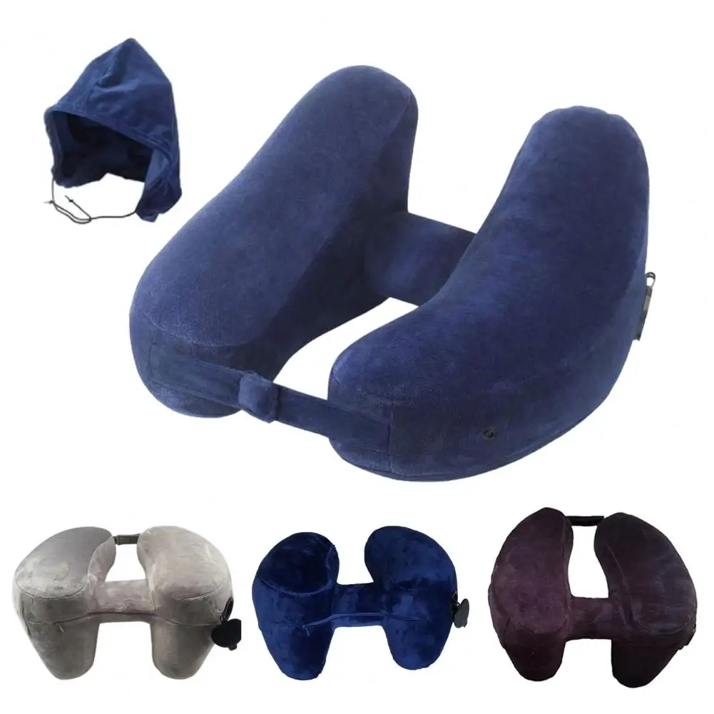 

Inflatable Neck Pillows Removable Hat Soft Travel Pillow H Shaped Neck Pillow Sleeping Airplane Pillow Healthcare Travel Pillow