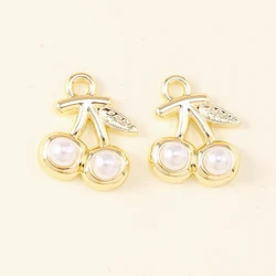 Exquisite Red Cherry Charms for DIY Jewelry Creations - Set of 5 (Style 3)