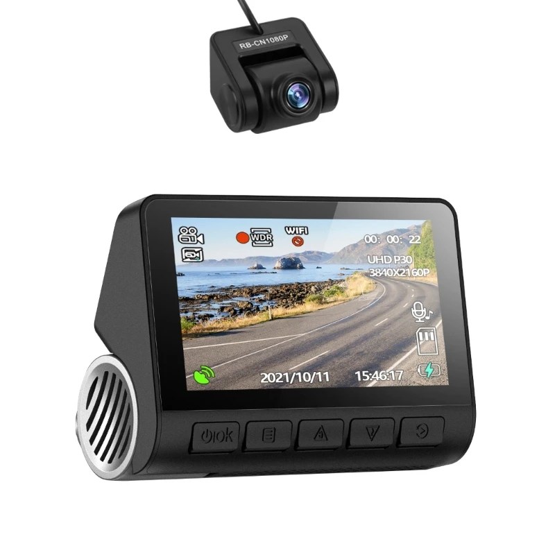 

Car DVR Camera Lens 3 In Cycle Driving Recorder Support Rear View Video Recorder